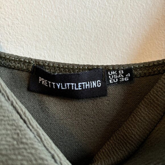 PrettyLittleThing | Olive Green Bodycon Midi Dress - Picture 4 of 4